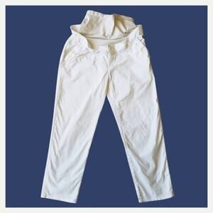 pea in the pod maternity cropped straight leg white pants sz S